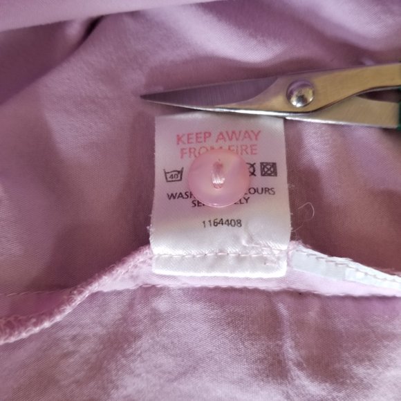 Vintage pale pink, cotton, S, M, close fit, rounded base, shirt style, SQV - Picture 7 of 7